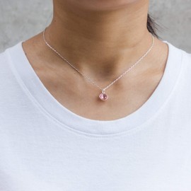 Philip Jones Pink Crystal Necklace Created with Zircondia® Crystals