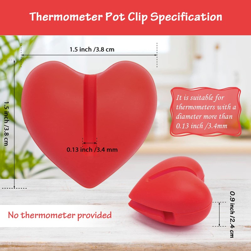2Pcs Thermometer Pot Clip Holder, Windspeed Red Candy Thermometer Pot