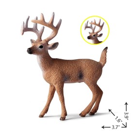 6 Pack Forest Animal Deer Figures Toy, Woodland Animal Figurine Party Supplies Christmas Buck Doe Fawn for Baby Shower Birthday Wedding