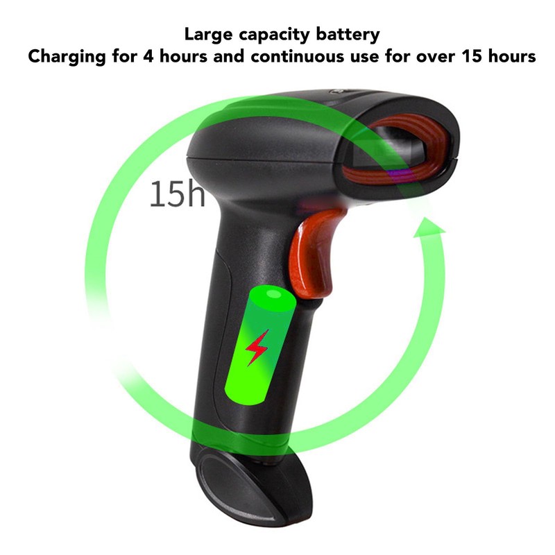 Barcode Scanner, 2.4G Wireless Handheld 5V QR Code Reader 1D