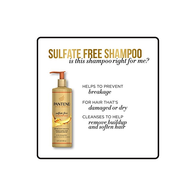 Pantene, Argan Oil Shampoo, Sulfate Free, Pro-V Gold Series, for