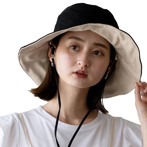 VITAFELICE vnsh-400z Women's Wide Brim Reversible Hat, Black