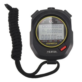 PATIKIL Professional Stopwatch Timer, 120 Lap Memory, 0.01 Second Timing Sport Stopwatch Timer Alarm Clock Electronic Digital Stop Watches for Coach Referee Swimming Running Black