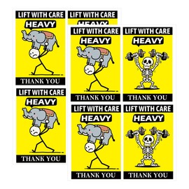 Funny Caution Heavy Sticker 2x3 Inch-Moving Boxes Lift with Care Labels Warehouse Pallet Label for Shipping and Packing 80 Pcs