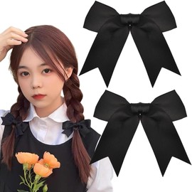 Hair Bow Clips for Girls Black Hair Barrettes Bows for Little Girls Cute Hair Accessories for Girls 2pcs Bowknot Hair Clip