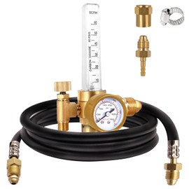 BO WELD Argon CO2 Regulator Flow Meter Gas Regulator with 6.8ft Gas Hose for TIG MIG Welder