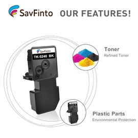 SavFinto TK-5240 Toner Compatible with Kyocera ECOSYS M5526cdw Replacement for Kyocera TK5240 TK5240 Compatible with Kyocera Ecosys M5526cdw M5526cdn P5026cdw P5026cdn (1 Black, 1 Cyan, 1 Magenta, 1