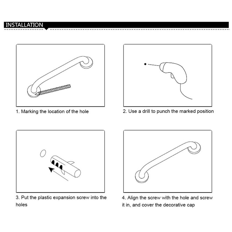ZPSHYD Gold Bathroom Grab Bar Set - 30cm Handrail Grab