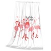 Oplp Merry Christmas Pink Flamingo Throw Blanket for Bed Sofa