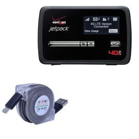 BoxWave Cable Compatible with Verizon Jetpack 4620L Mobile Hotspot - miniSync, Retractable, Portable Sync Cable