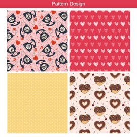 sorkwo 48 Sheets Valentine's Day Pattern Paper Set, 6" x 6" Patterned Cardstock Paper Scrapbooking Supplies Paper Origami Paper - 24 Styles