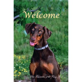 Doberman Uncropped - Best of Breed CEFK Welcome Photo Garden Flag