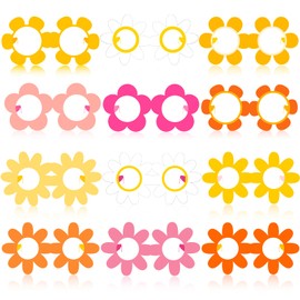 Jenaai 36 Pcs Groovy Party Decoration Groovy Paper Glasses Daisy Paper Eyeglasses Groovy Retro Hippie Boho Paper Sunglasses Photo Booth Props for Birthday Baby Shower Groovy Party Supplies Favors