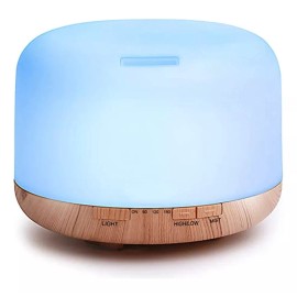 Fashion Electronics Difusor Aromatico Elegante Blanco Con Base Color Madera