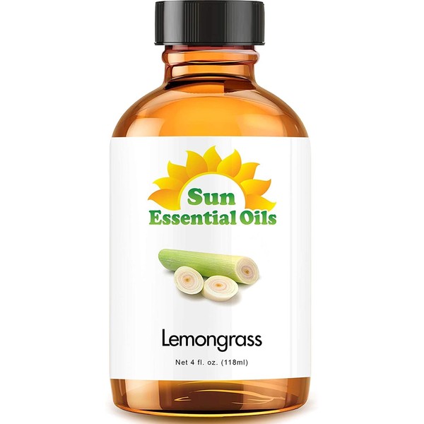 Sun Essential Oils 4oz - Lemongrass Essential Oil - 4 Fluid Ounces