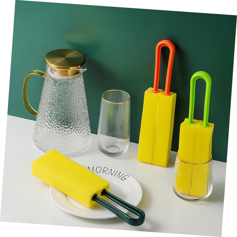 LALAFINA 4pcs Dual-Sided Cup Sponge Brush for Cleaning Bottles Kettles