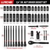 LLNDEI 1/4" Drive Socket set & Nut Driver Set 44PCS,