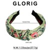 Glorig Green Embroidery Floral Headband For Women Wide Cute Headbands