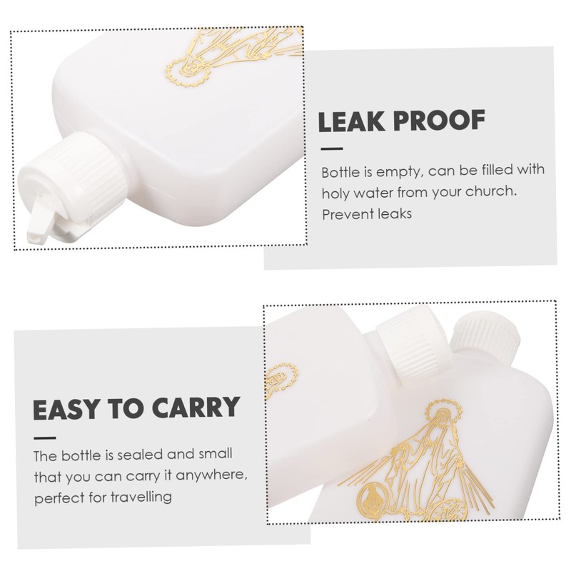 VICASKY 4pcs Decorative Holy Water Bottles Refillable Tiny Water Containers