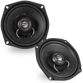NVX® XFHD5R 5.25” 600W Peak (300W RMS) 2-Ohm Rear Tour-Pak Motorcycle Speakers with 1" Titanium Tweeters, Waterproof, Plug-and-Play Upgrade Compatible for Harley-Davidson Touring 1998–2013 (Pair)