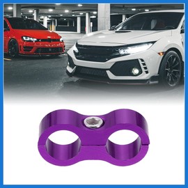 VekAuto 6 Pcs AN6 Vehicle Hose Separator Clamp Fuel Line Connector for Oil Fuel Hose Purple Auto Accessories