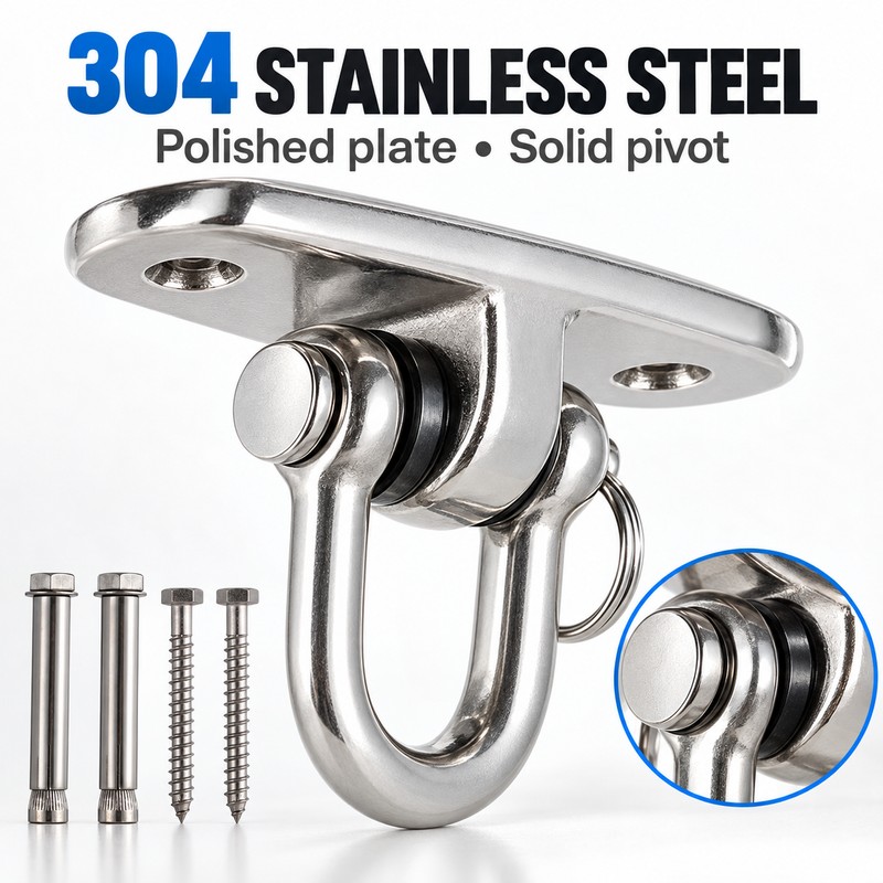 360° Rotating Swing Hanger Set, 304 Stainless Steel Ceiling Mount
