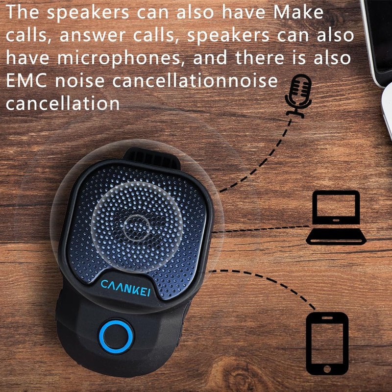 Wearable Bluetooth Speaker V5.3 – Clip-On Wireless Portable Speaker with