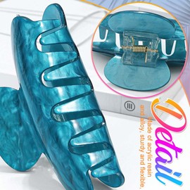 Reaky Acrylic Claw Clips Pink Hair Clip Cute Medium Hair Claws Hair Accessories for Women (royal blue+khaki)