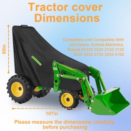 Tractor Cover, Waterproof Heavy Duty 600D Thicken Oxford tractor covers, All-Season Protection Tear-Resistant Anti-UV Tractor Cover, for Kubota, Mahindra, Bobcat, John Deere, 2320 2520 2720 3120 3320
