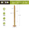 Lag Screws,1/4" x 3-1/4" Structural Screws, 50pcs Construction Lag Screws