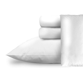 Dormisette Luxury German Flannel Sheets & Pillowcases Set, 4 Piece (White, King)