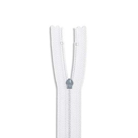 Falda de nailon de 40,6 cm, con cierre, color blanco, con cierre de 40,6 cm, para costura, manualidades