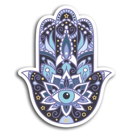 2 x Hamsa Hand Vinyl Decal Sticker - Religion All Seeing Eye Spiritual #19370 (10cm Tall)