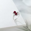 Gem Stone King 925 Sterling Silver Red Created Ruby and