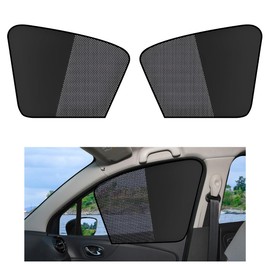 FSTURIOS 2PCS Car Window Shades, Magnetic Curtains Auto Front Seat Side Window Covers with Half Shade, Double Layer Mesh Sun Block UV Protection Covers for Driver Passenger (Vertical)