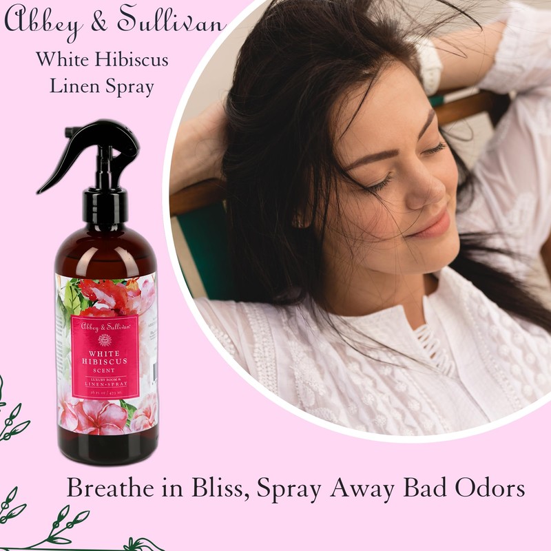 Abbey & Sullivan Linen Spray, White Hibiscus, 16 oz.