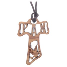 Holyart Cross made of olive tree wood in rope shape openwork with the motif of the confirmation 4 cm