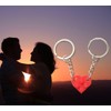 ZARAMI (2 Heart Keychain Set & blue pouch) for Couples