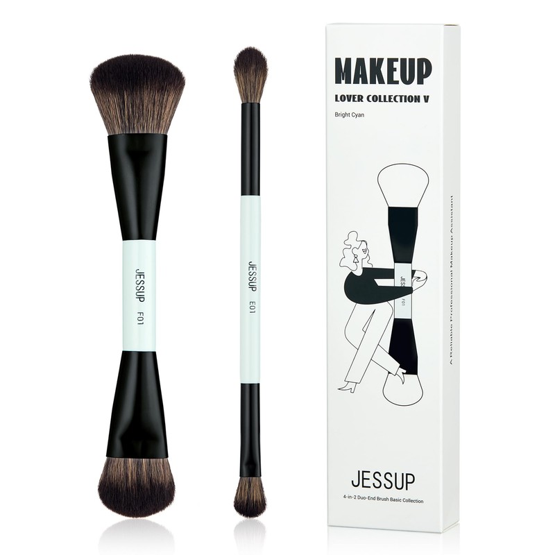 Jessup Brochas Maquillaje de Doble Punta para Base, Contorno y
