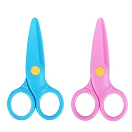 Pack of 2 Child Safety Scissors, Round Head Children's Scissors, Toddler Scissors, DIY Children's Painting Paper Cutting Scissors, Adjustable Opening and Closing Scissors