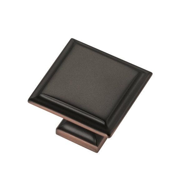 Belwith-Keeler B055555-OBH Studio II Knob 1-1/4" Square, Oil-Rubbed Bronze Highlighted