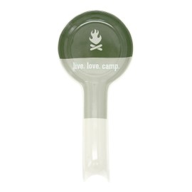 Pavilion Gift Company - Live. Love. Camp. - 9.25" Stoneware Ceramic Spoon Rest Woodsy Outdoorsy Adventure Cabin Camping Camper Camp RV Tent