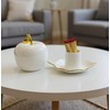 WJINNG Ceramic Match Holder With Striker - Decorative Matches Holder