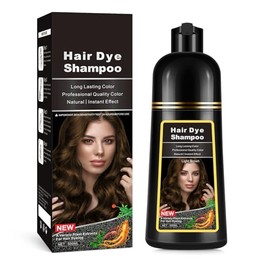 Hair Dye Shampoo,Black Hair Dye Shampoo，Champú Con Tinte Natural Para El Cabello，Champú para Teñir El Cabello Negro 3 en 1，Color Duradero, Apto Para Hombres Y Mujeres (500 Ml)
