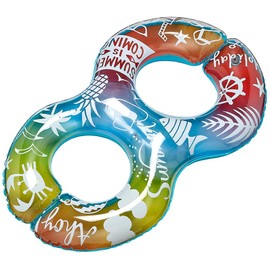 Igarashi Double Ring Rainbow, Approx. 44.9 x 27.6 inches (114 x 70 cm), Inflatable Size, 2 Air Chambers, MFA-RL2V, Medium Size, RAINBOW