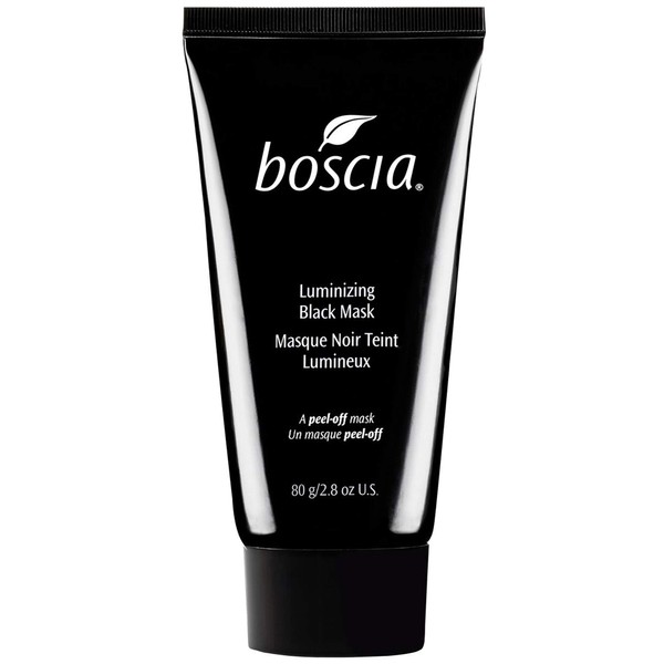 BOSCIA Luminizing Charcoal Mask - Vegan, Cruelty-Free, Natural and Clean Skincare | Activated Charcoal and Vitamin C Pore-Minimizing Peel-Off Mask, 80 g, 2.8 Ounce (Pack of 1)