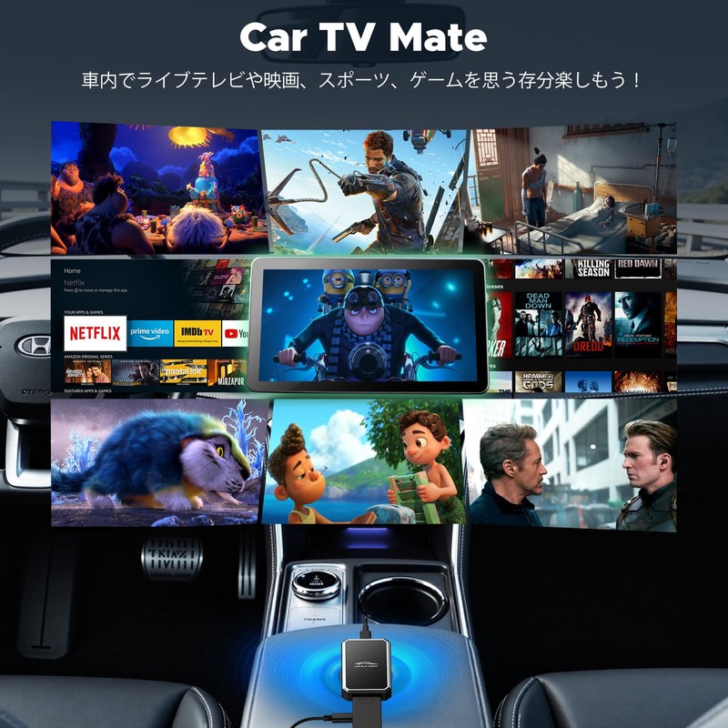LAMTTO Wireless CarPlay Adapter (Dual Use TV Stick), Wireless Car