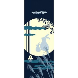 濱文様 絵てぬぐい 月影うさぎ