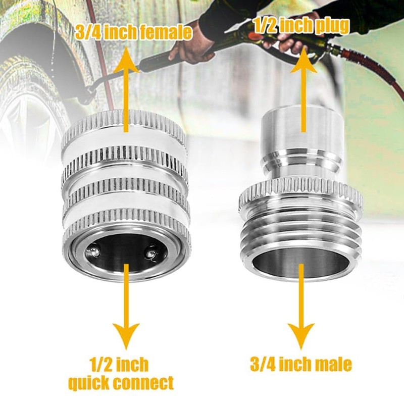 Pressure Washer Adapter Kit Stainless Steel Quick Connect Set M22