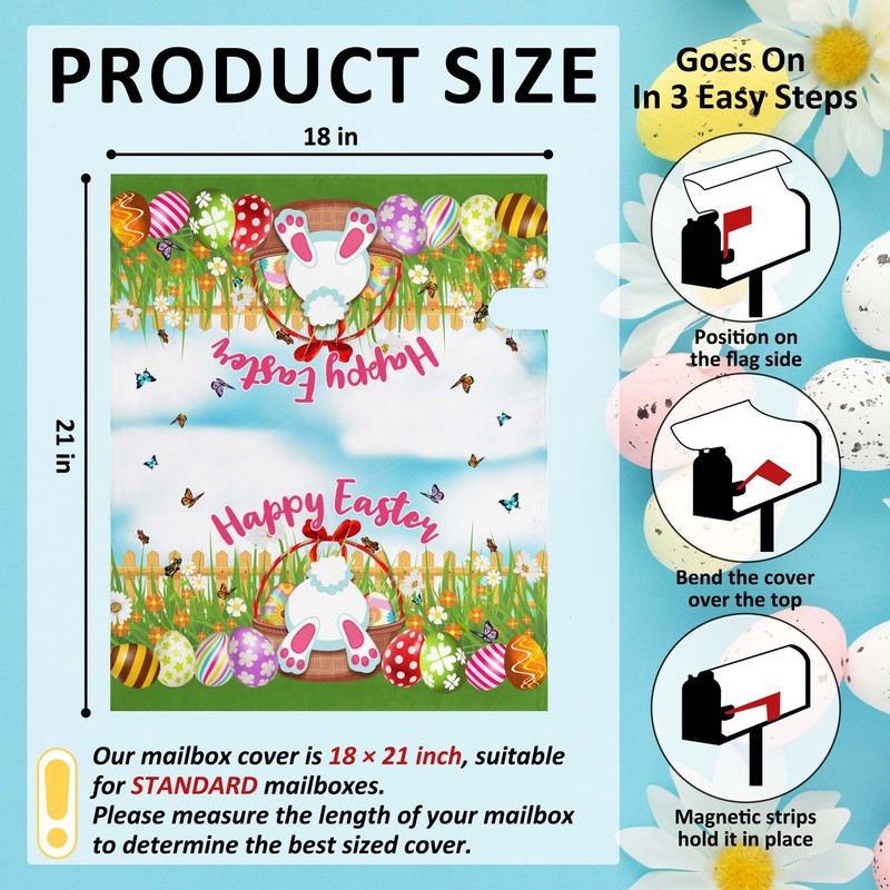 Putware Easter Mailbox Covers Magnetic Standard Size 21" X 18"